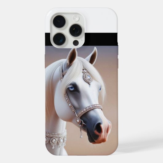 白アラビア馬 iPhoneケース (裏面)