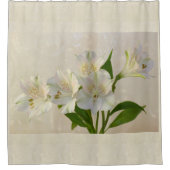 白アルストメリアの花 シャワーカーテン (正面)