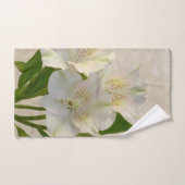 白アルストメリアの花 バスタオルセット (ハンドタオル)