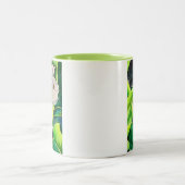 白アルムリリー水彩熱帯フローラ ツートーンマグカップ (中央)