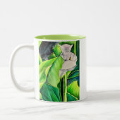 白アルムリリー水彩熱帯フローラ ツートーンマグカップ (左)