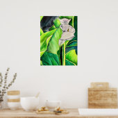 白アルムリリー水彩熱帯フローラ ポスター (キッチン)