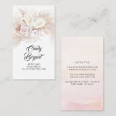 白アンスリウムスパンパスグラスと埃っぽいピンクローズ 名刺 (正面/裏面)
