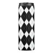 白アーガイルと黒で継ぎ目のない模様。ジオメ タンブラー (裏面)
