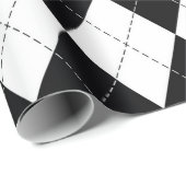 白アーガイルと黒で継ぎ目のない模様。ジオメ ラッピングペーパー (ロールコーナー)