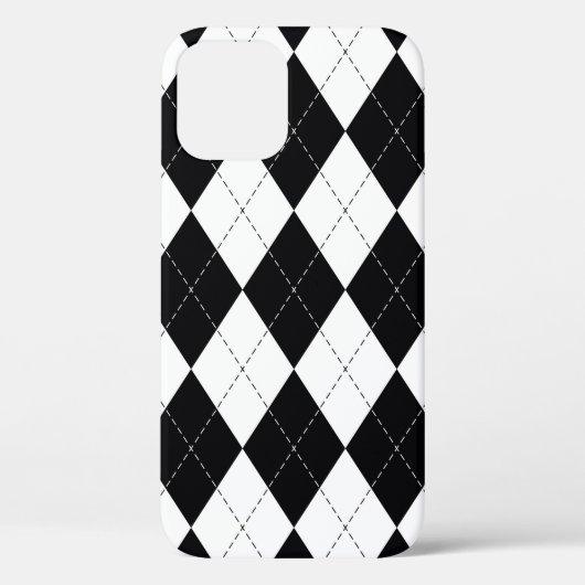 白アーガイルと黒で継ぎ目のない模様。ジオメ Case-Mate iPhoneケース (裏面)