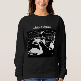 白アートいペリカンの三尾が泳ぐ スウェットシャツ