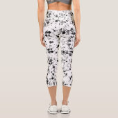 白アート黒絵を描（ばちゃばちゃ）跳ねる カプリレギンス (裏面)