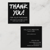 白アート黒顧客割引あり スクエア名刺 (正面/裏面)