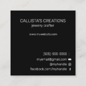 白アート黒顧客割引あり スクエア名刺 (裏面)