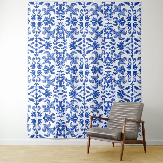 白イタリアンと青の結婚背景 タペストリー (インサイチュ)