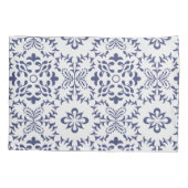 白イタリアン地中海の色、青 枕カバー (裏面)