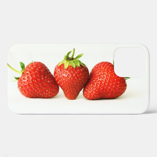 白イファのイチゴ3個 Case-Mate iPhoneケース (裏面 (横))