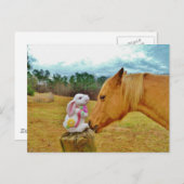 白ウサギと黄色い馬 ポストカード (正面/裏面)