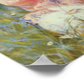 白ウサギに餌をあげる女の子 ポスター (角)