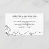 白ウサギのラインアートのベビーアニマル 名刺 (裏面)