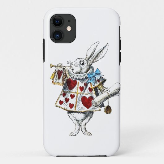白ウサギ アリス ワンダーランド ハートのウサギ Case-Mate iPhoneケース (裏面)