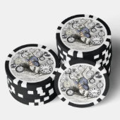白ウサギ アリス ワンダーランド 時計 アート ポーカーチップ (積み重ね)