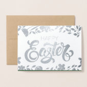 白ウサギ | "Alice in Wonderland"イースター 箔カード (封筒付き正面)