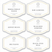 白エレガントいカスタムロゴのキッチンパントリーラベル シール (正面)