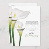 白エレガントいカラ結婚ユリ サンキューカード (正面/裏面)