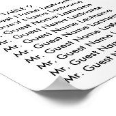 白エレガントいカ結婚ラ・リリーの座席表 ポスター (角)