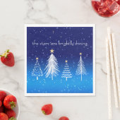 白エレガントいクリスマスツリーと金ゴールド スタンダードランチョンナプキン (インサイチュ)