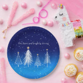 白エレガントいクリスマスツリーと金ゴールド ペーパープレート (パーティー)