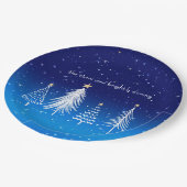 白エレガントいクリスマスツリーと金ゴールド ペーパープレート (アングル)