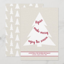 白エレガントいクリスマスツリーバーガンディースクリプトベージュ