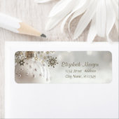 白エレガントいクリスマスボール、雪片 ラベル (インサイチュ)