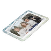 白エレガントいクリスマス雪片結晶《写真》ぼけ味 マグネット (左側)