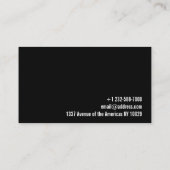 白エレガントいソーシャルメディアのアイコン黒い背景 名刺 (裏面)