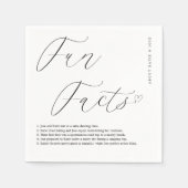 白エレガントいナプキンとおもしろいパーソナライズされたファクト スタンダードカクテルナプキン (正面)