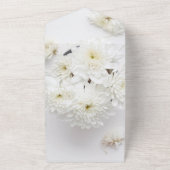 白エレガントいバラがフローラ夏結婚の花 オールインワン招待状 (外側)