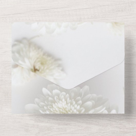 白エレガントいバラがフローラ夏結婚の花 オールインワン招待状 (裏面)