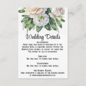 白エレガントいバラと牡丹結婚の エンクロージャーカード (正面)