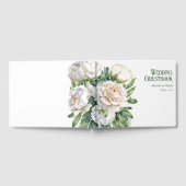 白エレガントいバラと牡丹結婚の ゲストブック (全面)