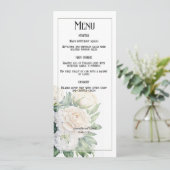 白エレガントいバラと牡丹結婚の 招待状 (スタンド正面)