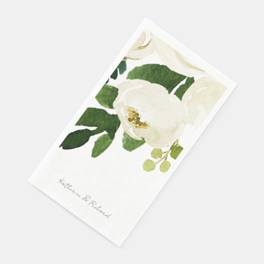 白エレガントいバラのパーソナライズされた文字 (コーナー)