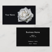 白エレガントいバラのフローラ写真 名刺 (正面/裏面)