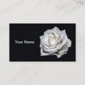 白エレガントいバラのフローラ写真 名刺 (正面)