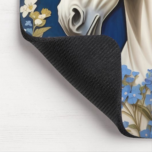 白エレガントいポニ忘れーとメノー マウスパッド (コーナー)