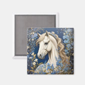 白エレガントいポニ忘れーとメノー マグネット (正面/裏面)