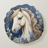 白エレガントいポニ忘れーとメノー ラウンドクッション (裏面)