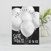 白エレガントい吹き出しの新年パーティー 招待状 (スタンド正面)