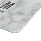 白エレガントい大モノグラムの理石 カッティングボード (角)