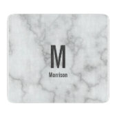 白エレガントい大モノグラムの理石 カッティングボード (正面)