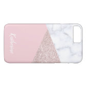 白エレガントい大理ガーリー石グリッター Case-Mate iPhoneケース (裏面(横))