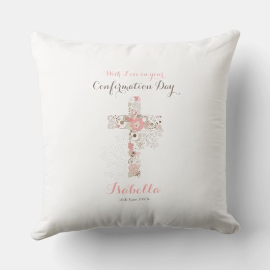 白エレガントい確認フローラのクロス名 クッション (裏面)